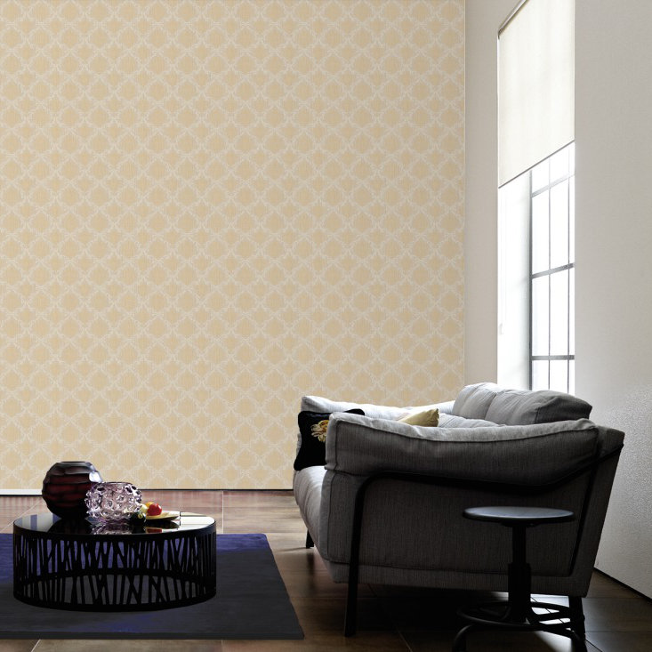 Tessuto 10.05m x 53cm Wallpaper, Beige, yellow and orange