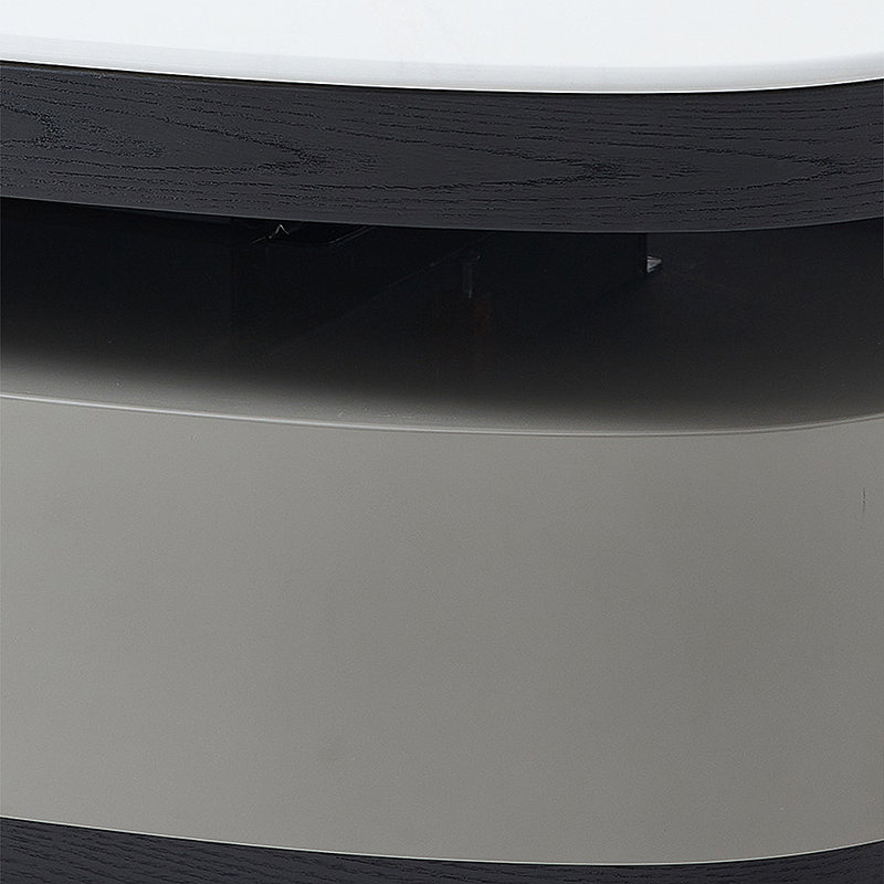 Table basse ovale pivotante télescopique