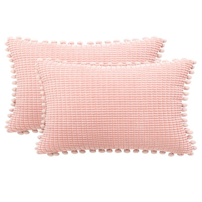  Cotton Blend Lumbar Rectangular Pillow Cover