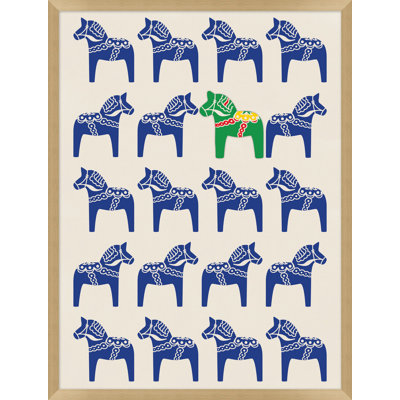 Dala Horse Green by Nathan Turner - Shadowbox Graphic Art