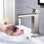 Robinet de lavabo haute pour salle de bain, bec cascade, acier inoxydable 304, levier simple, nickel brossé, contrôle précis du débit, robinet d'eau chaude et froide 304, concept de bec, poignée, facile à utiliser,