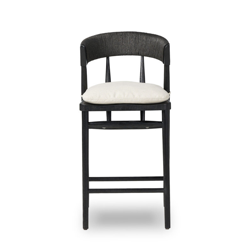 Naaliyah Stool With Cushion - Counter, Black