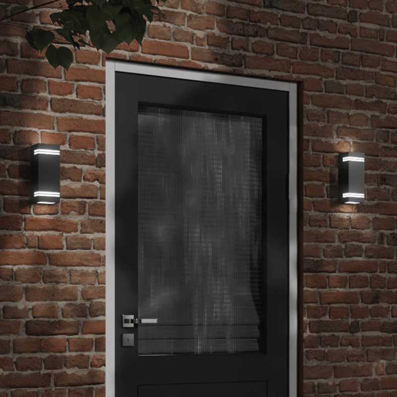 Danavia Stainless Steel Plug-in Wall Sconce, Black