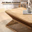 Table basse rustique avec base en bambou tissé