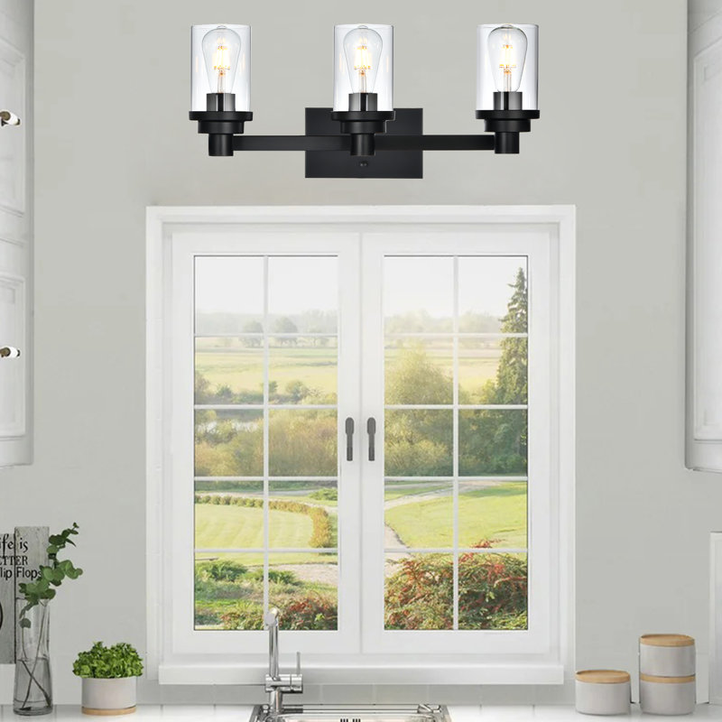 Bathroom Light Fixtures, Bathroom Lighting Fixtures Over Mirror With Clear Glass Shade, Vanity Lights For Bathroom Living Room Bedroom, ETL Listed