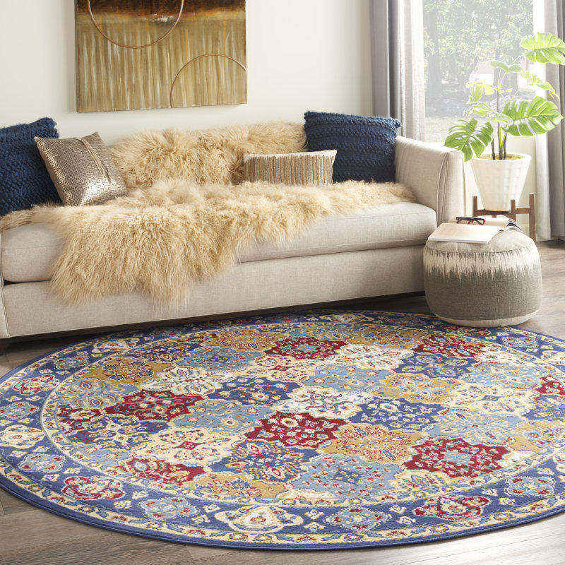 Shadell Oriental Indoor Rug, Round 8'