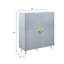Armoire d'appoint moderne en gris ultrabrillant - 4 portes, tablettes réglables avec pieds en métal-2051083207
