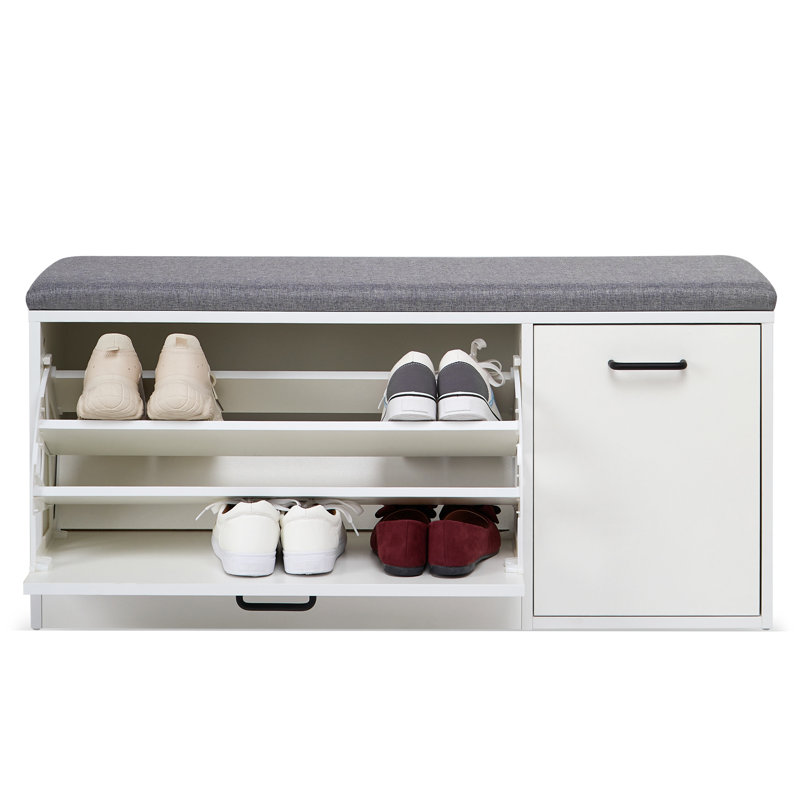 9 Pair Shoe Storage Cabinet, White