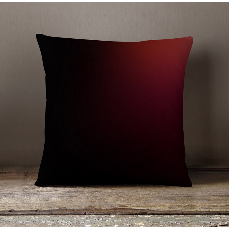 Throw Pillow With Insert, Black/Red Ombre 3, 20"H x 20"W