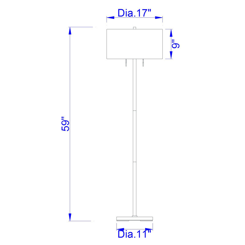 Lampe sur pied 59 po Horka, Bronze foncé