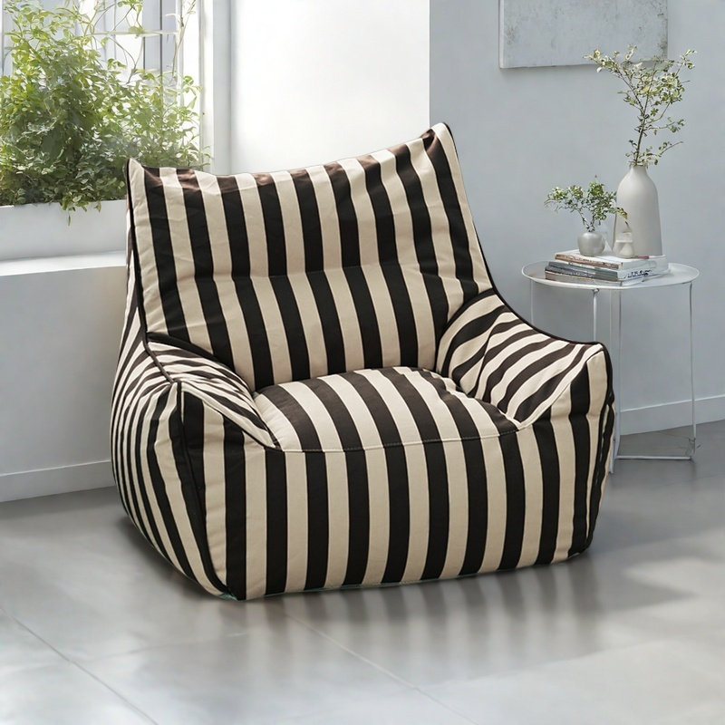 Canapé à billes simple à rayures, Black Polyester