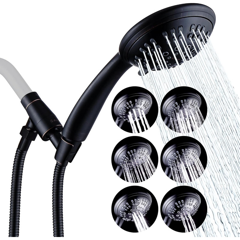 Adjustable Shower System With 6 Settings And 71-75" Flexible Hose