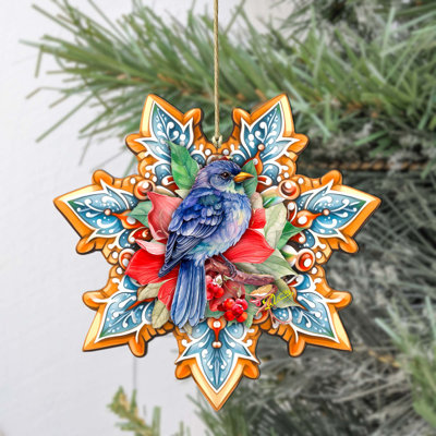 Ornements en bois Blue Bird