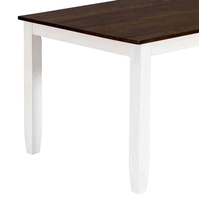 Ensemble de table de salle à manger de style rustique 6 pièces avec 4 chaises ergonomiques et un banc