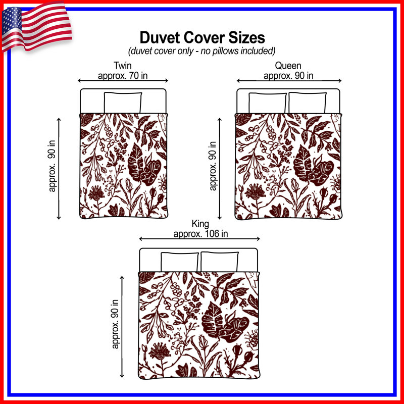 Botanical Leafy Pattern Duvet Covers, King