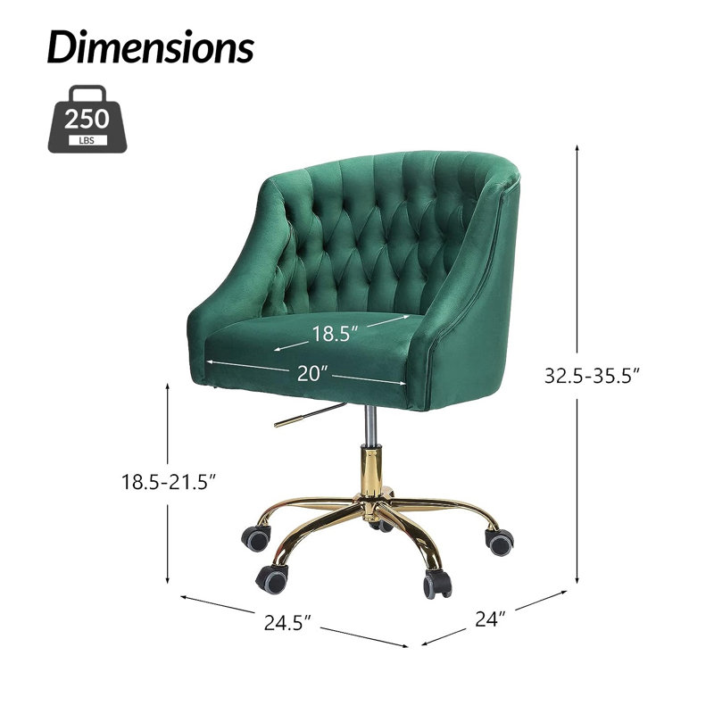 Chaise de travail Concetta, Vert