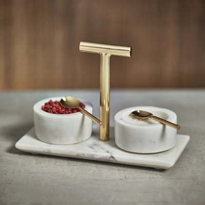 Zodax Ellie Marble Condiment Server