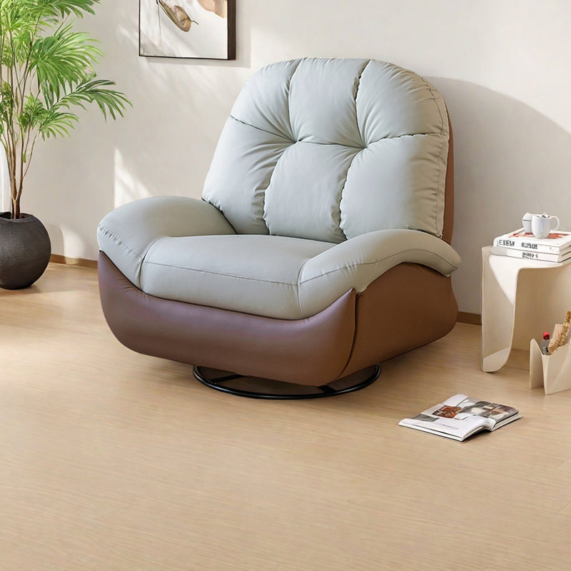 Minimalist recliner is ergonomically designed, Brown/Beige