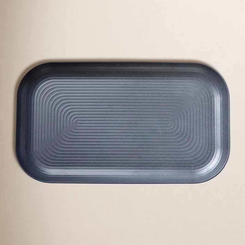 Boothe Melamine Rect Platter Sage, Charcoal, 1.2" H x 10" W x 17.3" D
