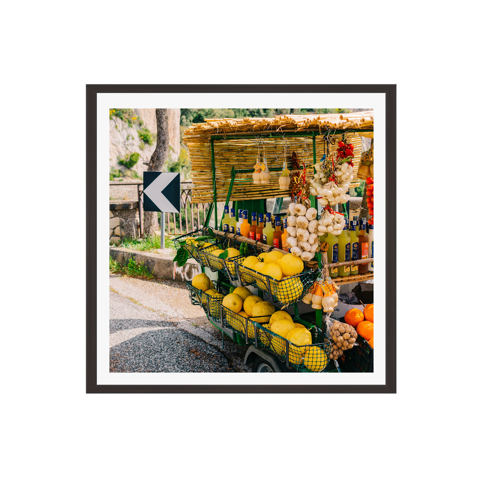 Amalfi Coast Drive XV by Bethany Young Photography, Espresso Single Picture Framed, Yes, 12" H x 12" W x 0.75" D