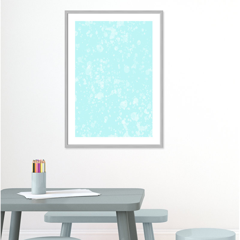 Impression sur papier de bulles fantaisistes, H 35,5 po x l 25,5 po x P 1,1875 po, Encadré de boîte argent