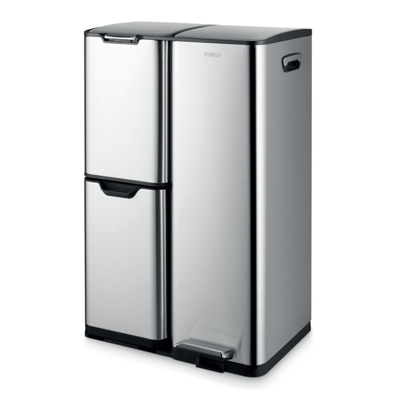 60 Litre Step On Recycling Bin, Grey