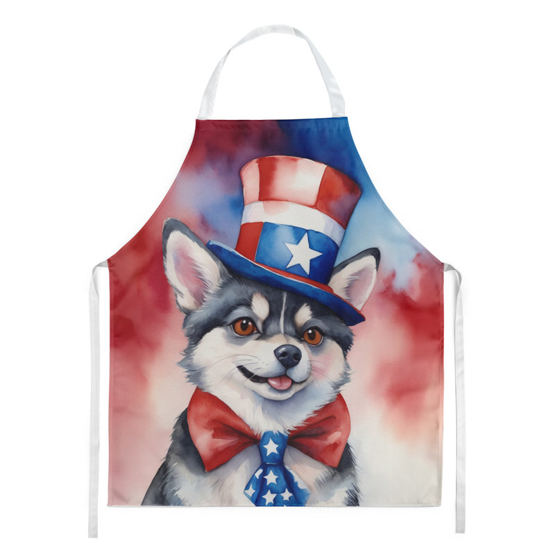 Patriotic American Apron, Alaskan Klee Kai