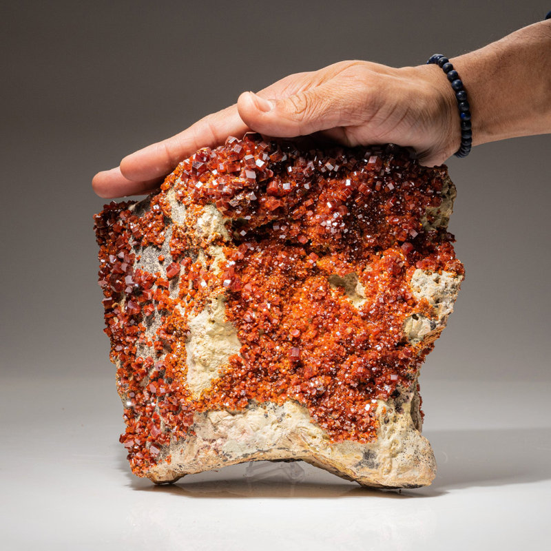 Vanadinite Crystal Cluster On Matrix from Mibladen, Atlas Mountains, Kh©Nifra Province, Morocco