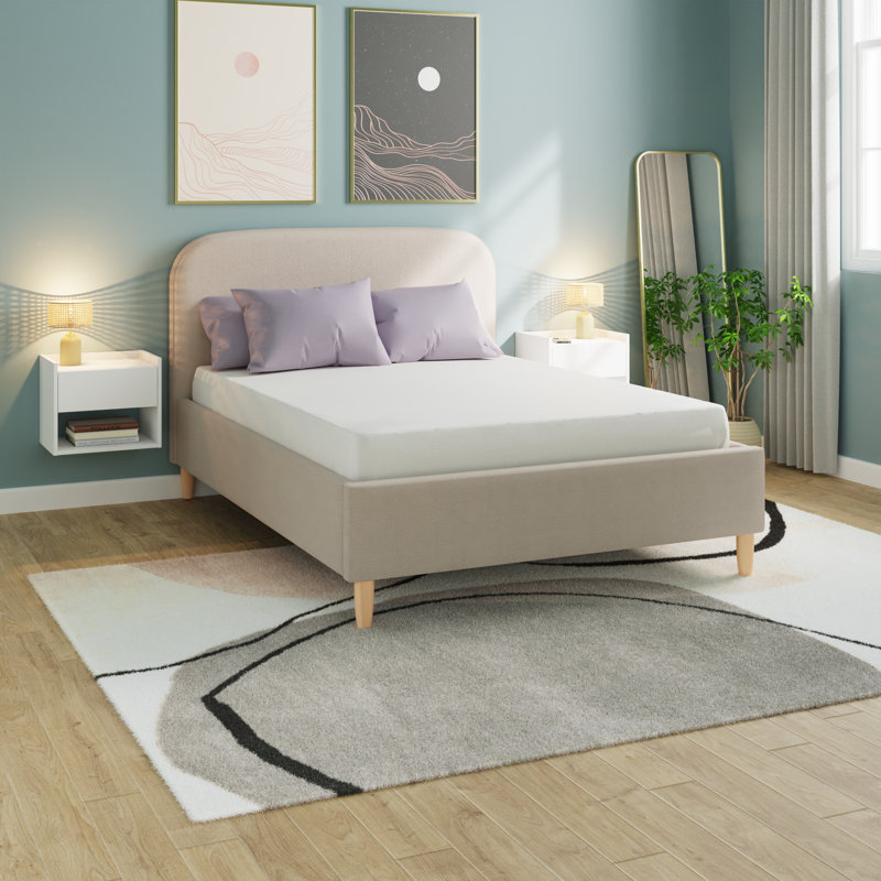 Leonie Double Upholstered Ottoman Bed, Natural Stone, Double (4'6)