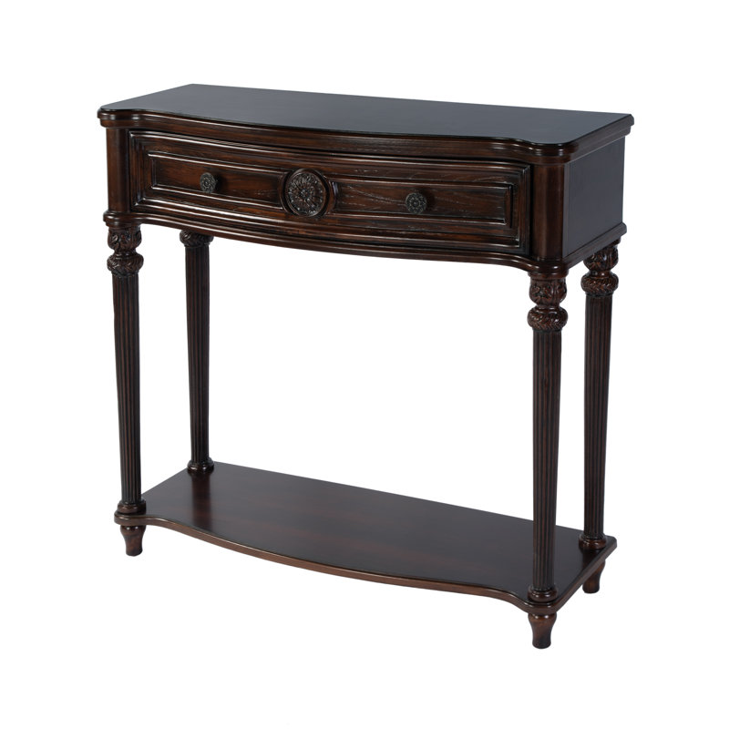 37" Serpentine-Shaped Console Table, Cherry