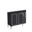 Élégante console avec option de fixation murale, anthracite et argent, panneau de particules recouvert de mélamine à 100%, épaisseur: 0,7 pouce | Conception géométrique moderne avec plusieurs tablettes, parfaite pour les espaces contemporains-1917660236