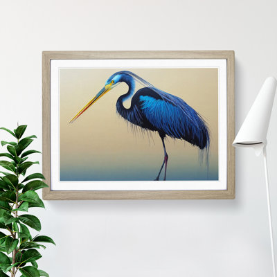 Magnetic Heron Bird - Framed Print