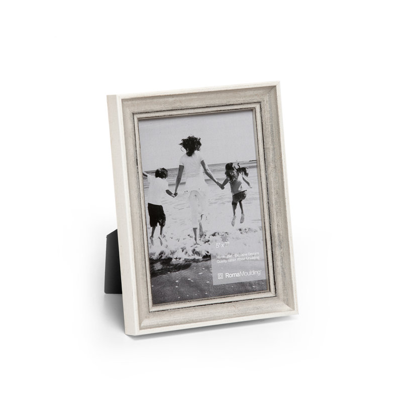 Cadre photo Gastonville, 4 po x 6 po, Blanc antique / Argent