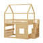 Structure de lit double pleine grandeur en forme de maison avec grand espace sous le lit-608763799