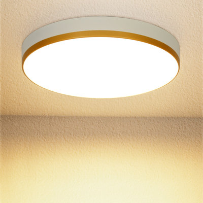 Plafonnier encastré à DEL commercial de 11 po blanc et or 24 W à intensité variable 5 CCT (ensemble de 1)