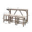 59" Wide 6-Piece Solid Wood Bar Table Set With USB Charging Port And Backless Stools-1047735949