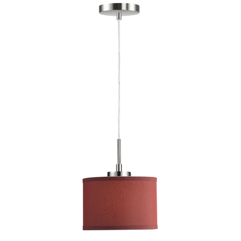Keiser 1 - Light Single Pendant, Beige Drum, Satin Nickel