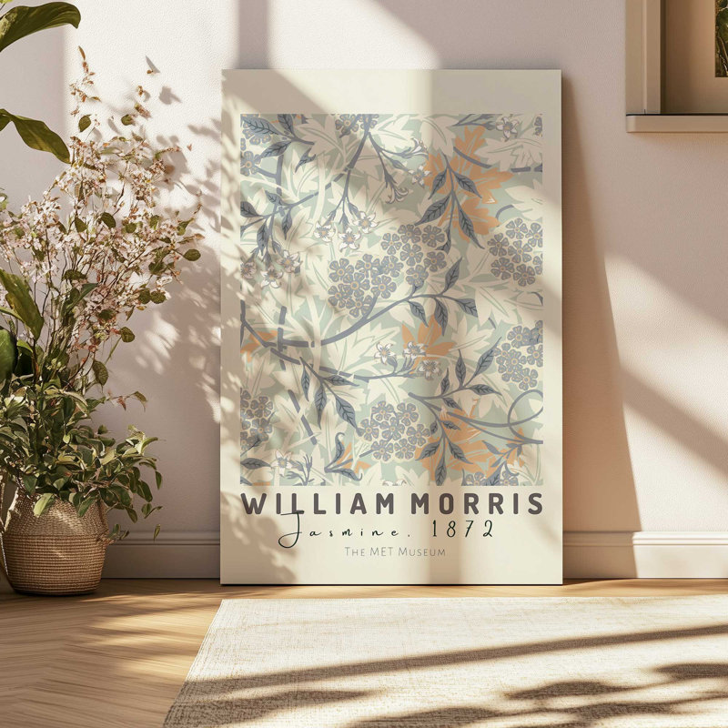 «Beige Jasmine» par William Morris, reproduction sur toile , H 48 po x l 32 po x P 1,25 po, Toile tendue