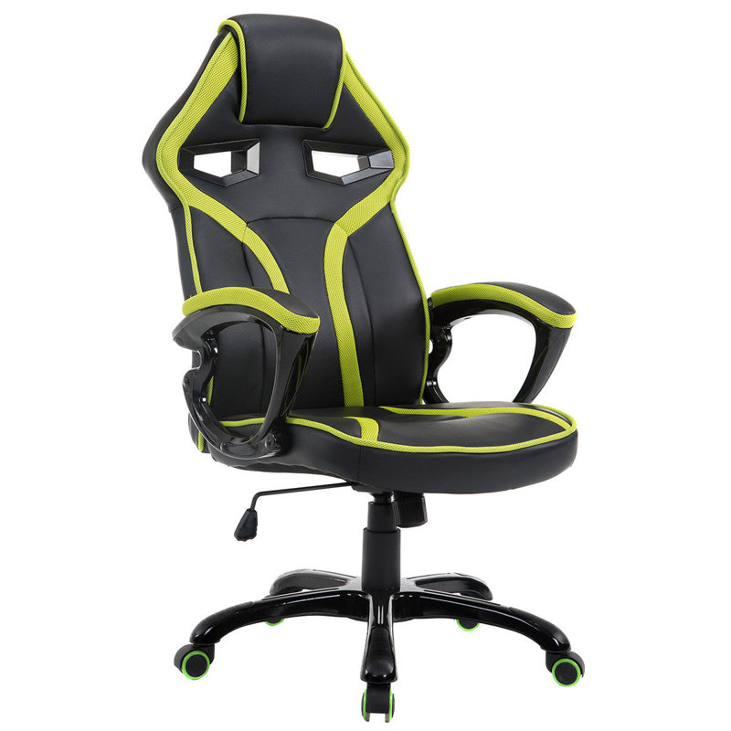 Symple Stuff Cotton Gaming Chair, Green