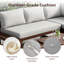Solid Wood L-Shape Outdoor Sectional Sofa Set With Coffee Table