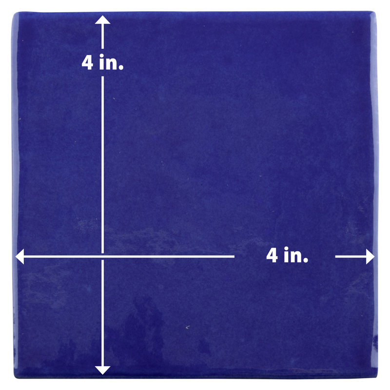 Viva Antic Handmade 4" x 4" Ceramic Tile, Blue