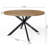 47" Round Wood Dining Table with Cross Base and Solid Wood Oak Veneer