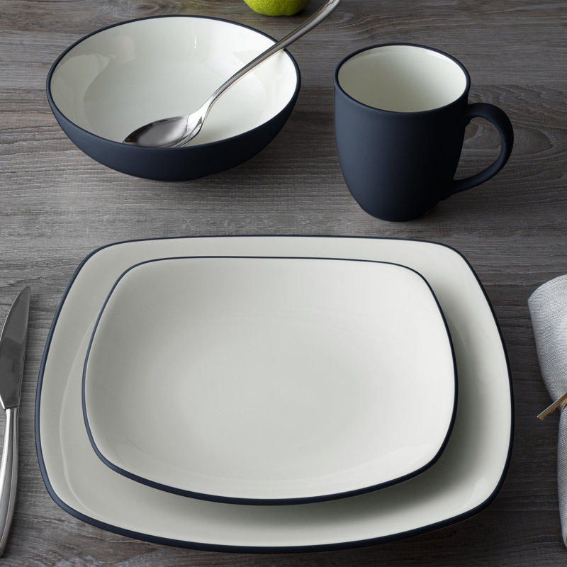 Noritake Colorwave Square 4-Piece Place Setting, Service for 1, Navy