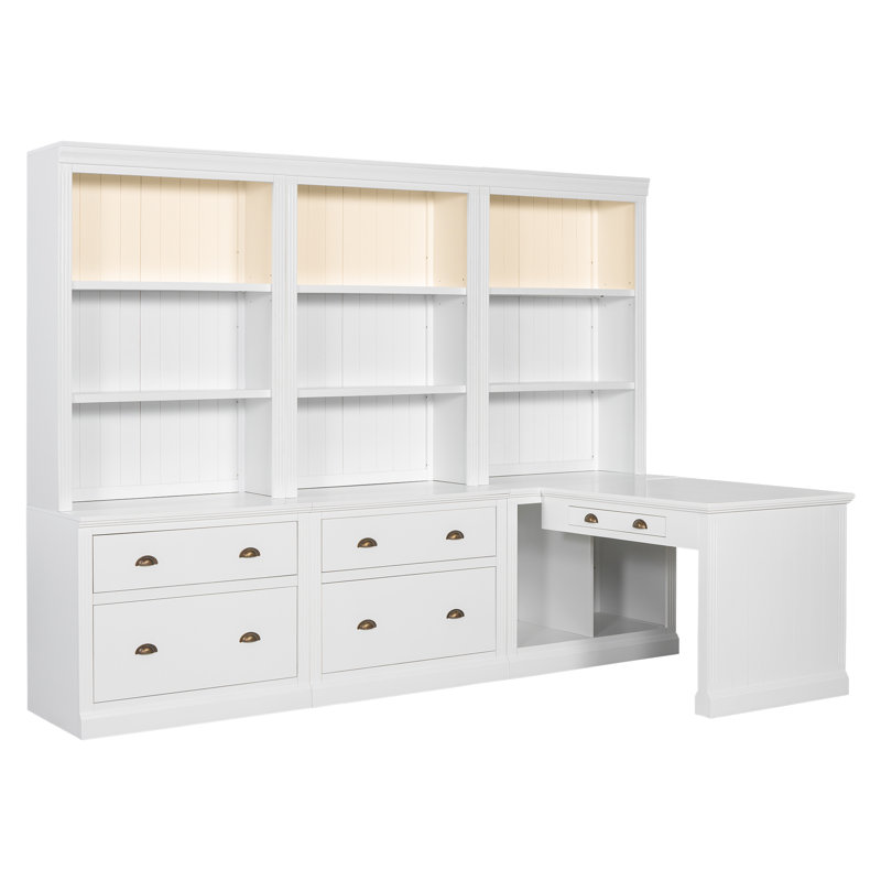 Ensemble de bibliothèque polyvalent en bois massif de style moderne pour la maison et le bureau