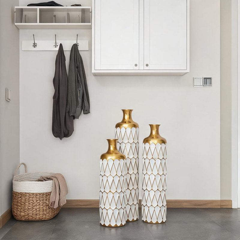 Vases et bocaux en métal pour le salon, 22,83 po, avec tablettes, décor de vestibule de salon moderne