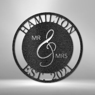 Personalized Mr. and Mrs. Steel Sign Steel Art Wall Metal Decor