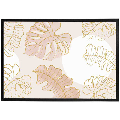 Dalessandro Botanical Leaves Line Art And Watercolour - Single Picture Frame Print
