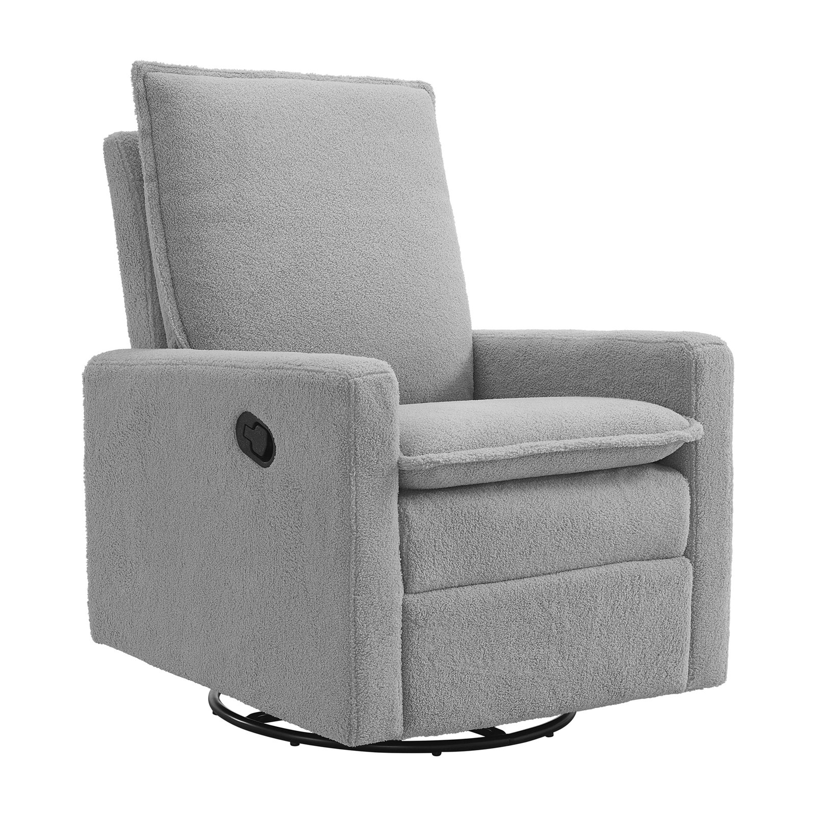 Uptown 360-Degree Swivel Glider Recliner , Koala Gray Polyester