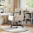 Upholstered Cross-Legged Office Chair With Adjustable Arms,Ergonomic Swivel Executive Chair With Headrest-1630913470
