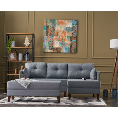 Upholstered 59 " L-Shaped Sofa Bed